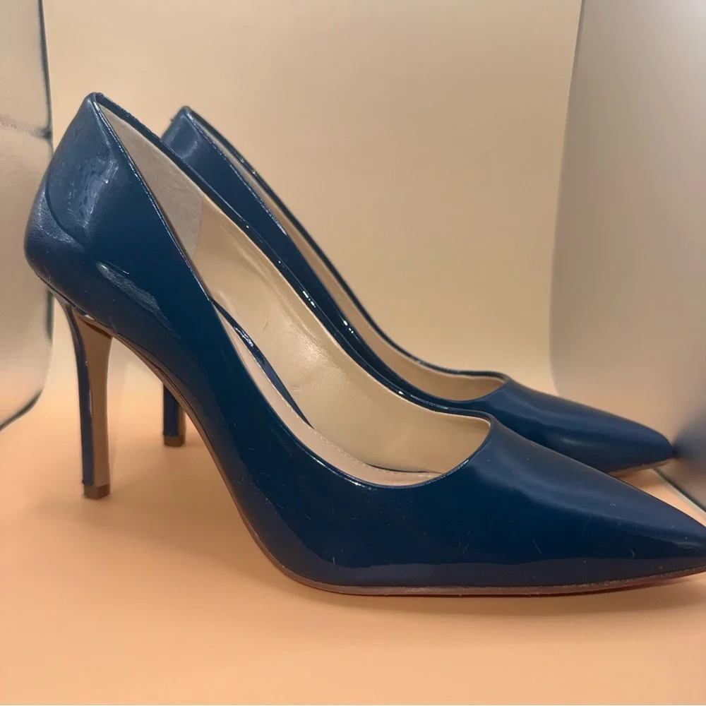 Vince Camuto Teal‎ Patent Pointed-Toe Stiletto Pumps